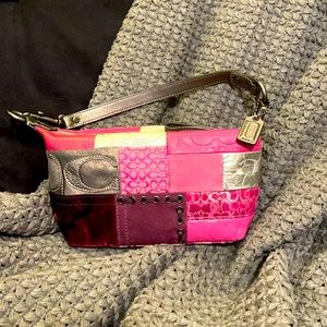 Coach pink patchwork mini purse